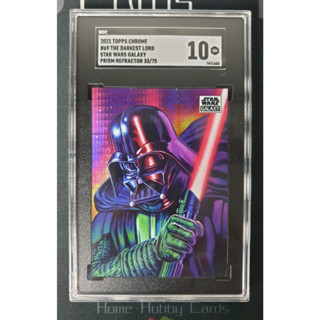 การ์ด 2021 Topps Chrome Star Wars Galaxy "The Darkest Lord" Prism refractor /75 SGC 10