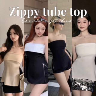 Zippy tube top เสื้อเกาะอก ซิปข้าง