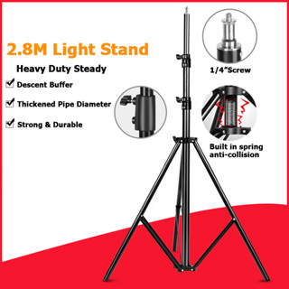 2.8M Heavy Duty Light Stand Tripod with 1/4 Screw for Photo Studio Softbox Video Flash Umbrellas Reflector Lighting