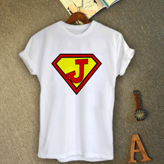 เสื้อยืดอักษรภาษาอังกฤษ ตัว J Superman