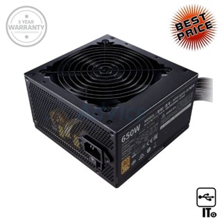 POWER SUPPLY (80+ BRONZE) 650W COOLER MASTER MWE V2 230V (MPE-6501-ACABW-BEU) ประกัน 5Y พาวเวอร์ซัพพลาย อุปกรณ์จ่ายไฟ