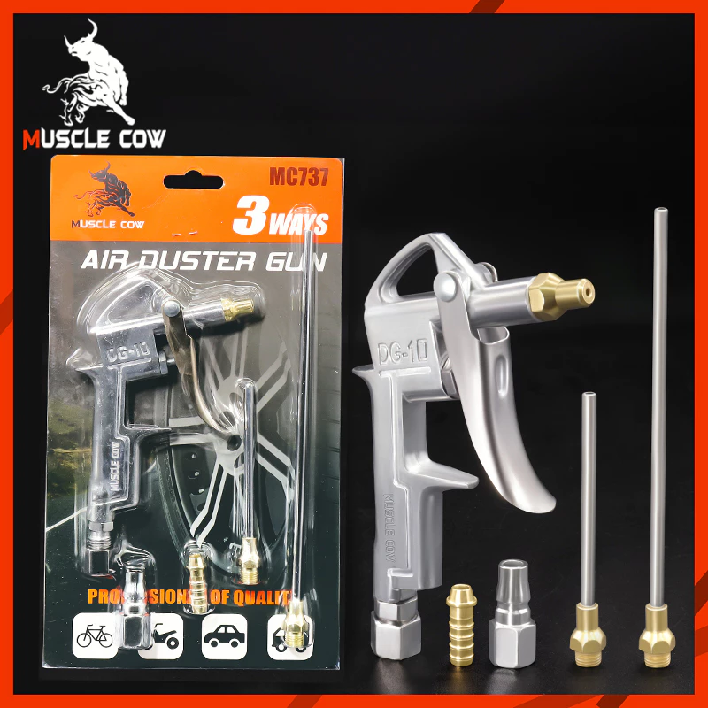 MUSCLE COW ปืนฉีดลม ชุดปืนฉีดลม 5 ตัว/ชุด 3-Ways Air Blow Gun ปืนเป่าลม ปืนลม ปืนยิงลม 3 ปาก พร้อมข้อต่อ ปั๊มลม