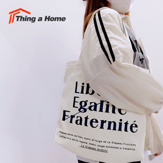 Thing a Home ㋛ กระเป๋าผ้าแคนวาสพิมพ์ลาย สไตล์วินเทจ ชิคๆเก๋ๆ สินค้าพร้อมส่งシ