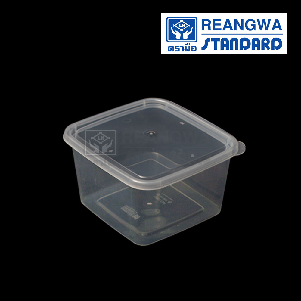 REANGWA STANDARD กล่อง TAKE AWAY สี่เหลี่ยมจตุรัส 580 ml.- RW 1090 สีใส (25ชุด)
