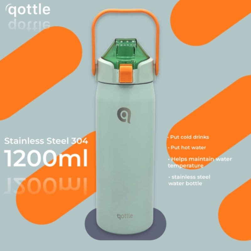Qottle cylindrical head กระบอกน้ำฝาหิ้วหัวกด