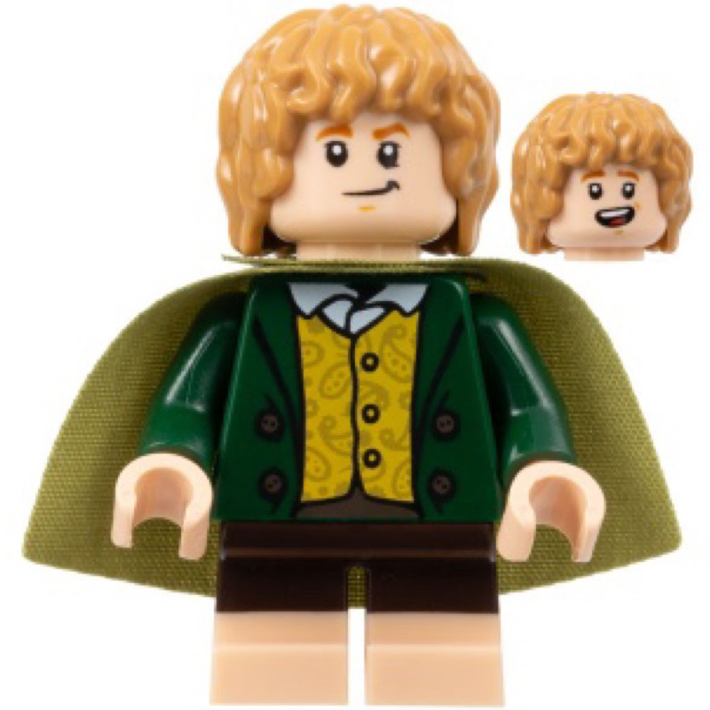 Lego Meriadoc Brandybuck (Merry) - Medium Nougat Hair, Light Nougat Feet