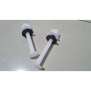 น๊อตยึดถังชักโครก สีขาว PVC น็อตยึดหม้อน้ำชักโครก น๊อตถังชักโครก น็อตยึดถังพักน้ำ รุ่นพลาสติก POM หนา เหนียว