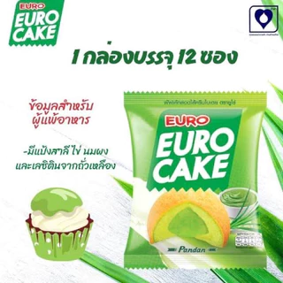Euro ยูโร่เค้ก คัสตาร์ดเค้ก ยกกล่อง 12 ห่อ คัสตาร์ด ใบเตย นมฮอกไกโด ช็อคโกแลต เมล่อนกล้วยสตอเบอร์รี่