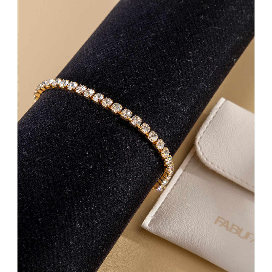 Gold Plated Zircon Bracelet | Bracelet Gold Bracelet | Zircon Bracelet | Diamond Like Bracelet | Sta