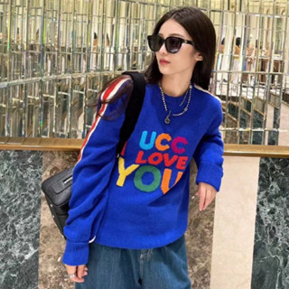 GUCCI “I love you” SWEATSHIRT เสื้อไหพรม ผ้านิต แขนยาว สเวตเตอร์ ผ้านิตวูล สวยมาก กุชชี่
