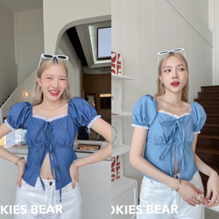 🥨Cookies bear🥨คอระบายลูกไม้แขนพอง 🔥new🔥