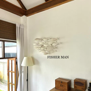 กรอบรูปปลาแขวนผนัง ปลาไม้แขวนผนัง Fishes Wall Hanging