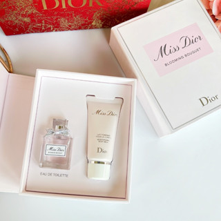 รุ่นใหม่ !!  เซ็ทคุณหนู หวานฟุ้ง แพ็คเก็จสวย Dior Miss Dior Blooming Bouquet Mini Gif Set  โบว์ผ้า ปี 2023