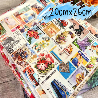 ผ้า นำเข้าจากญี่ปุ่น ผ้าคอตตอน ลินิน Japanese Fabric by Designer ชิ้นเล็กจิ๋ว สำหรับงานกระเป๋า งานควิลท์ งานต่อผ้า