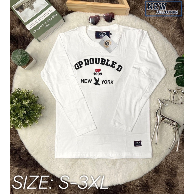 แขนยาวGp ผ้าคอตตอน งานปักป้ายห้อยS-3XL