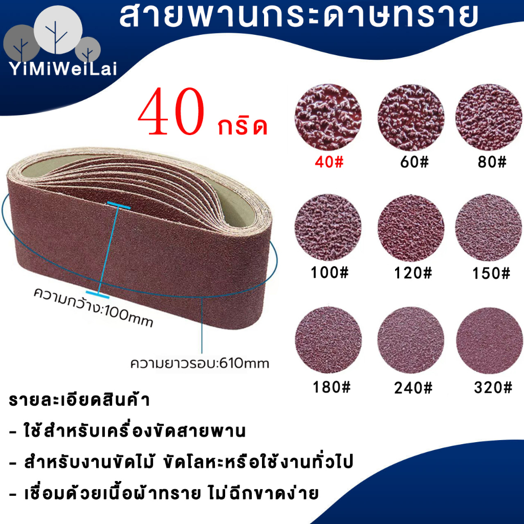 Tools 155 บาท กระดาษทรายสายพาน กระดาษทราย กระดาษทรายรถถัง ผ้าทรายสายพาน เลือกเบอร์ 40 ถึง เบอร์ 320 (1ชุด10เส้น) Home & Living