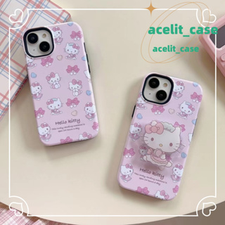 ❤️ส่งของขวัญ❤️ เคสไอโฟน 11 12 13 14 Pro Max HelloKitty การ์ตูน ความนิยม แฟชั่น เรียบง่าย Case for iPhone สไตล์วรรณศิลป์