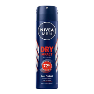 NIVEA MEN Dry Impact Body Spray นีเวีย ดราย อิมแพค บอดี้ สเปรย์ สเปรย์ระงับกลิ่นกาย 150ml.