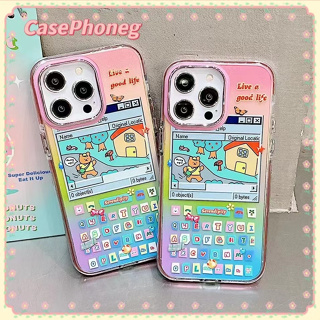 🍑CasePhoneg🍑ความคิดสร้างสรรค์ การ์ตูน iPhone 11 14pro max ป้องกันการหล่น เส้นขอบโปร่งใส ขอบเต็ม case for iPhone 12 13