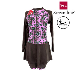 ชุดว่ายน้ำยี่ห้อ Streamline by BSC ราคาเต็ม 3,xxx แท้ 1ชิ้น ชุดเสื้อแขนยาว กระโปรงกางเกง ซิปหลัง กัน UV ผ้าหนาอย่างดี