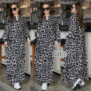 🌈🌿🌸🌺🌼🤎🧡🇰🇷 Tiger Long Sleeve Maxi Dress