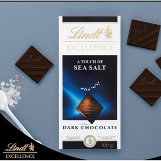 Lindt excellence sea salt chocolate 100g. ลินด์ ช็อกโกแลตผสมเกลือทะเล ผลิตที่ฝรั่งเศส🇫🇷