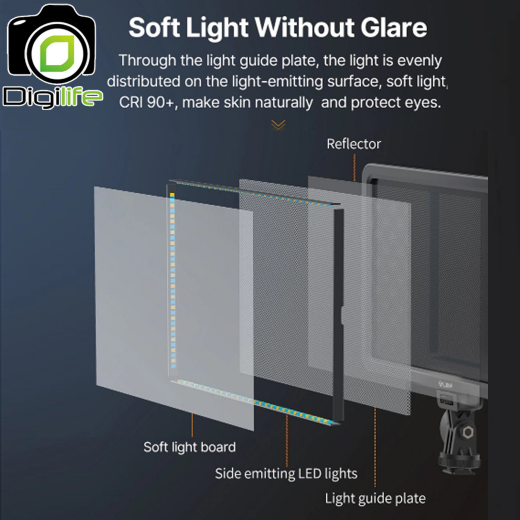 Vijim LED VL192 2500K-9000K CRI90 พร้อม Remote - ไฟ LED Video Light ไฟวิดีโอ live stream ถ่ายภาพ