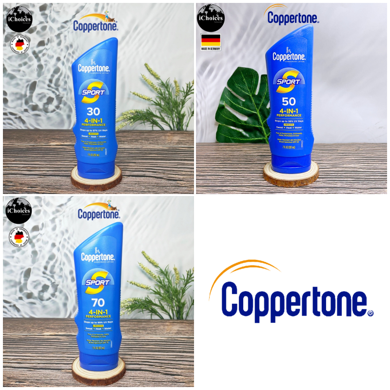 [Coppertone] Sport 4 in 1 Performance Sunscreen Lotion SPF30, SPF50 or SPF70, 207 ml โลชั่นกันแดด