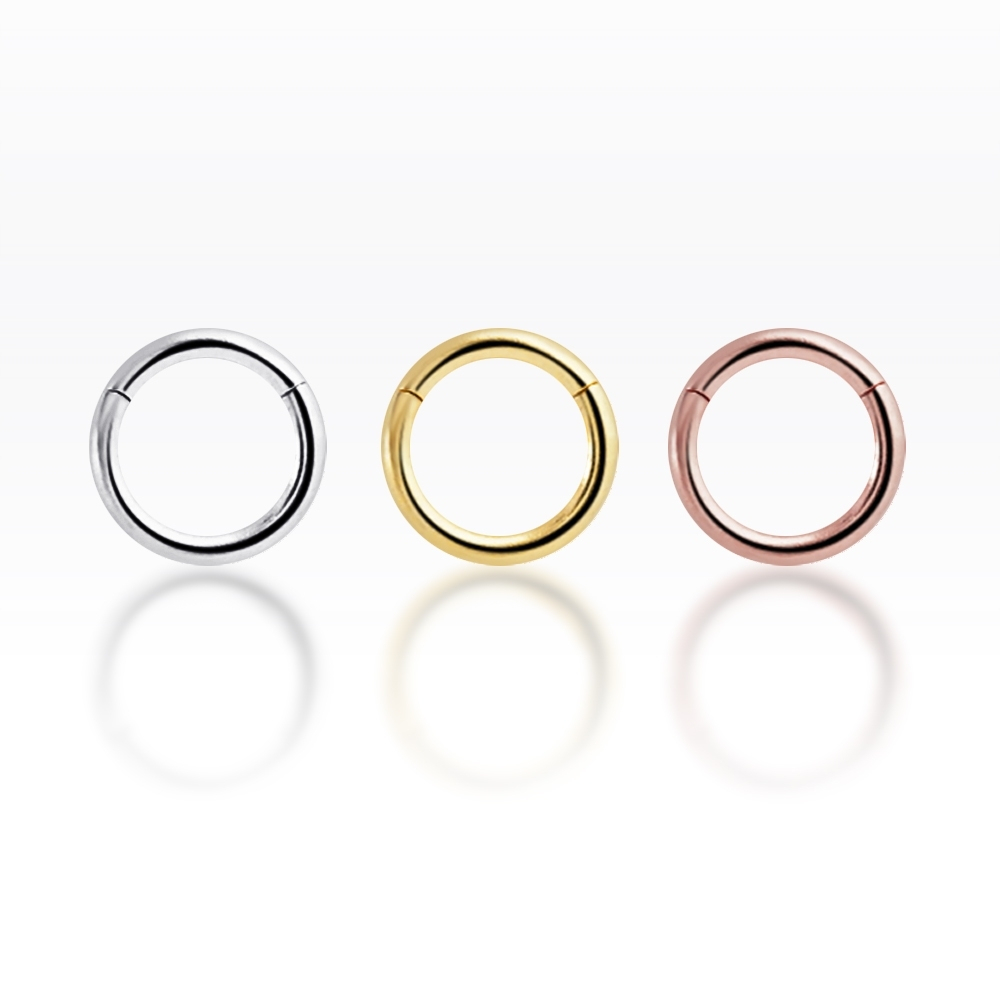 PiercingRoomByJay, ห่วงล็อค สำหรับผิวแพ้ง่าย Plain Clicker Hoop เงินแท้