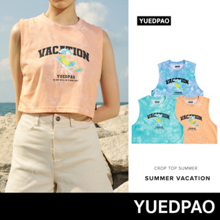 Yuedpao  ยอดขาย No.1 รับประกันไม่ย้วย 2 ปี เสื้อยืดเปล่า เสื้อยืด Crop Summer vacation