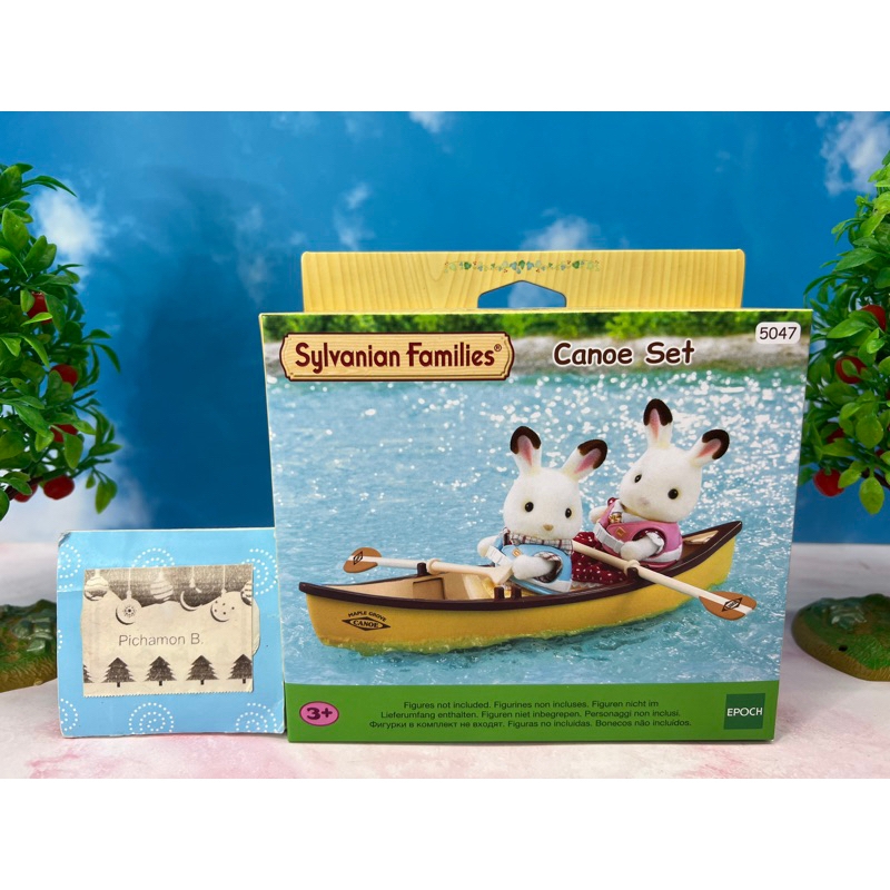 Sylvanian Families Canoe Set ซิลวาเนียน เรือแคนนู เรือ เรือพาย เสื้อชูชีพ มือ1 Brand new