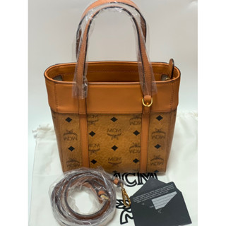 New mcm แท้💯% Aren Visetos Leather Mix Top Zip Shopper