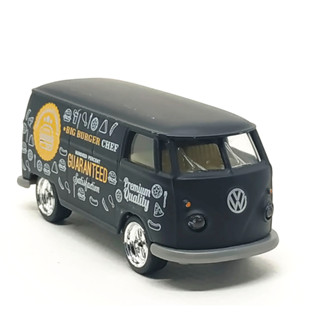 Majorette Volkswagen T1 - Big Burger Matte Black ล้อ RT5SD Scale 1/59 (8cm) ไม่มี package