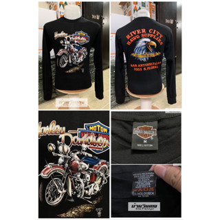 เสื้อแขนยาวฮาเลย์ (harley davidson)  ป้ายฮาเลย์ ผ้าCotton 💯 ( ลายที่ L013 - L024 )