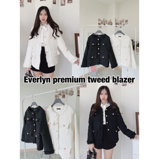 [Make your Clothes] Everlyn premium tweed blazer คลุมทวีตพรีเมียม4กระเป๋า