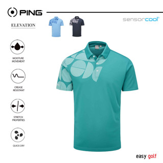 PING ELEVATION  POLO  JACQUARD PING MENS POLO เสื้อกอล์ฟผู้ชาย  เสื้อกีฬากอล์ฟผู้ชาย  เสื้อกีฬาผู้ชาย