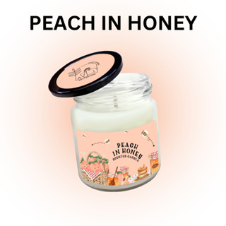 Melty.diary - Peach in Honey Soy Wax Candle เทียนหอมไขถั่วเหลืองแบบกระปุก 150g