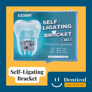 AZDENT Metal Self-Ligating Brackets, Movable Hook, Auxiliary Hole With Buccal Tube, STD .022