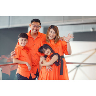 Darling​ Family​ Closet​ เสื้อผ้าครอบครัว​ ชุดครอบครัว สีส้ม