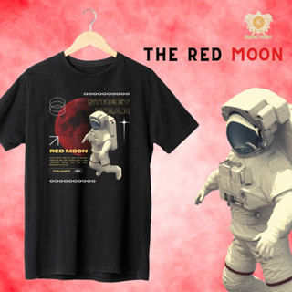 T-Shirt เสื้อยืด ลายThe Red Moon เนื้อผ้าCotton100% เบอร์32 ใส่สบาย ใส่ได้ทั้งหญิงและชาย