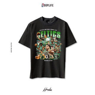 เสื้อยืดแฟชั่น เสื้อยืดแนวสตรีท HoopLife Celtics 2022 Eastern Conference Champs Vintage Oversized Tee