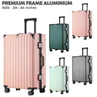 กระเป๋าเดินทางอะลูมิเนียม Premium Frame Aluminium ระบบล็อคมาตราฐาน วัสดุPC  ด้านหน้ามีที่ห้อยสัมภาระ M201