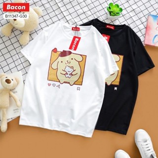 B11347-G30 เสื้อยืด ลายปอมปอมบูริน #oversize