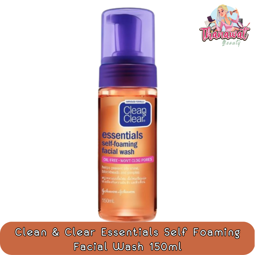 Clean & Clear Essentials Self Foaming Facial Wash 150ml คลีน แอนด์ เคลียร์ เอสเซนเชียล เซลฟ์-โฟมมิ่ง เฟเชียล วอซ 150มล