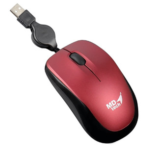 เม้าท์ USB แบบเก็บสายได้ MOUSE OPTICAL LX-19 สีแดง MD-TECH (ออกใบกำกับได้)