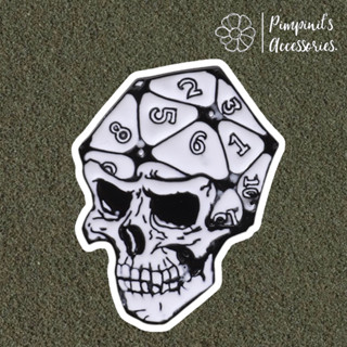 ʕ •ᴥ•ʔ ✿ พร้อมส่ง : เข็มกลัดลายหัวกระโหลกและตัวเลข | Skull And Numbering Enamel Brooch Pin.