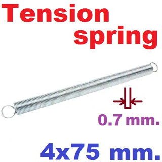 (10ชิ้น)สปริงขดแบบดึง ขนาด 4x75 mm.Tension spring Extension spring Steel สปริงดึง สปริงเกี่ยว