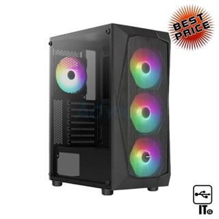 ATX CASE (NP) AEROCOOL FALCON-G-V1 (BLACK) ประกัน 1Y เคสคอมพิวเตอร์