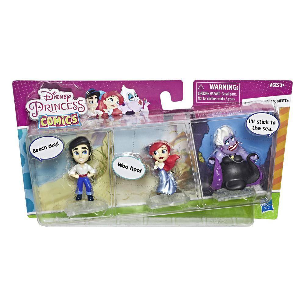 Disney Princess Comics Dolls, Ariel's Story Moments Beach Day with Prince Eric and Ursula