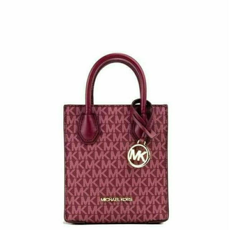 🇺🇲 Michael Kors MK Mercer XS Mulberry Signature PVC North South Shopper Crossbody Bag​ (Phone Bag) ❤